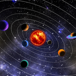 the planets in orbit around the sun